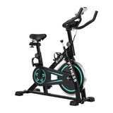 Exercise Bike, 10KG Spin Bikes Trainer Stationary Flywheel Home Gym Fitness Indoor Cycling Adjustable Resistance Workout Pulse Sensor LCD Display Silent Belt Driven (150kg Capacity), Black