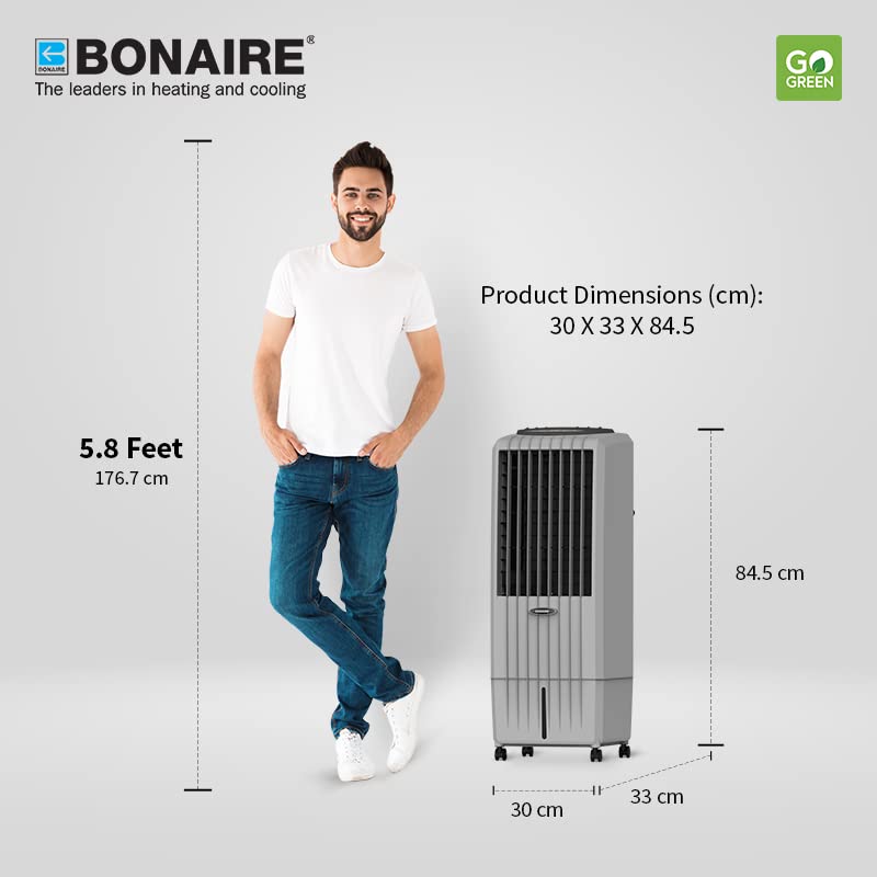 12i Air Cooler (Grey) - Evaporative Air Cooler with i-Pure Technology, Empty Water Tank Alarm & 12L Water Tank - Portable Fan, Humidifier and Cooler for Home, Office, Study Room, Shops