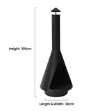 Chimney Fire Pit Patio Heater Outdoor Camping Portable Chiminea Brazier Fireplace 105cm