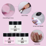 3 PCS Acrylic Powder Clear-Pink-White 20g MAGIC ARMOR Professional Acrylic Nail Powder System for Acrylic Nails Extension 3D Nail Art Polymer Powder Acrylic Powder for Acrylic Liquid Long Lasting