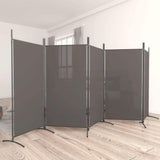 5-Panel Room Divider - Fabric Room Partition for Living Room and Bedroom, Foldable and Portable Design with Iron Frame