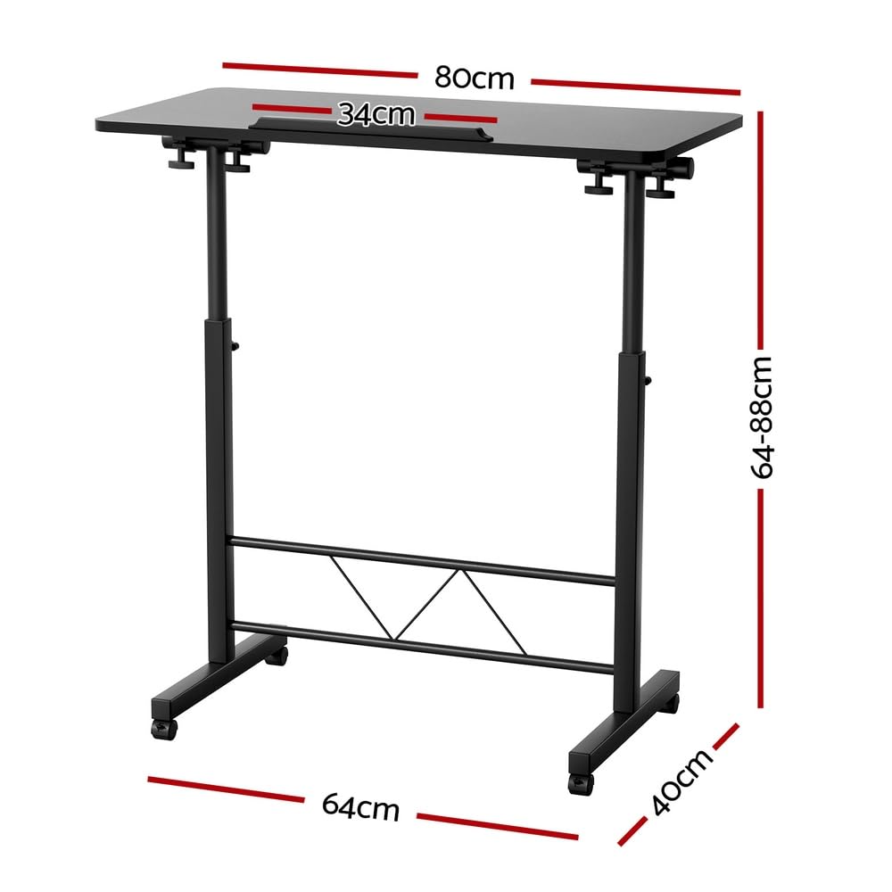 Laptop Standing Desk Table 64-88cm Height Adjustable Sit Stand Desks Desktop Table for Office Study Computer Workstation Home Use Black Whole Piece Monitor Riser