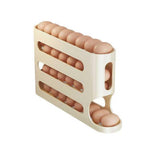 EggNest Holder for Fridge, Egg container for refrigerator,Automatic Rolling Egg Container, Space-Saving Rolling Eggs Dispenser, 4 Tiers Fridge Egg Rack for Refrigerator Holds up to 30 pcs