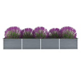 Durable Outdoor Raised Garden Bed - Large Rectangular Planter Made from Galvanised Steel for Vegetables, Flowers, and Herbs - Grey