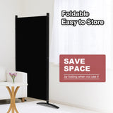 3 Panel Room Divider, 180cm Tall Folding Privacy Screen Wall Dividers, Portable Privacy Screen Freestanding Room Divider for Room Separation, Included - Cover Strips, 260cm W x 180cm H, Black