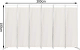 6 Panel Room Divider, 300x180CM Folding Privacy Screen with Steel Frame & Fabric Surface, Standing Wall Separator, Home Office Partition for Bedroom, Living Room, Restaurant