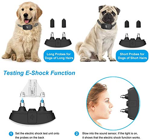 Dog Bark Collar, Anti Barking Training Collar, Smart Beep Vibration Shock, Rechargeable Excessive Barking Pet Corrector for Small Medium Large Dogs(Black)