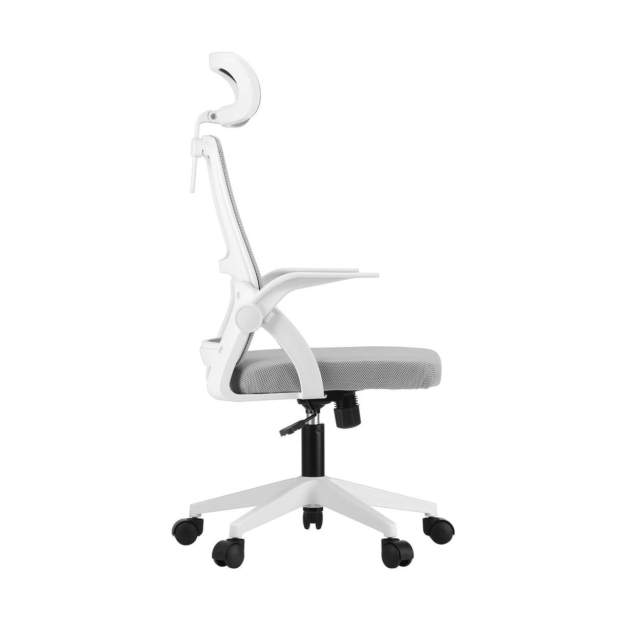 Ergonomic Office Chair, Highly Breathable Home Office Chair with Removable Headrest, Retractable Armrest and Wide Tall Backrest, Computer Desk Chair for Office White