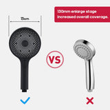 Decaura 3-Mode Handheld Shower Head with 150cm Shower Hose Brass Wall Elbow Bracket Soft Spray Luxury Massage (Matt Black)