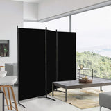 3 Panel Room Divider, 180cm Tall Folding Privacy Screen Wall Dividers, Portable Privacy Screen Freestanding Room Divider for Room Separation, Included - Cover Strips, 260cm W x 180cm H, Black