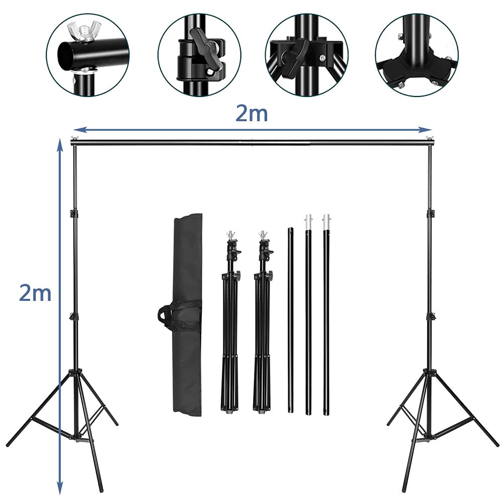 500W Continuous Lighting 50 x 70cm Softbox kit and Black White Gray Green Backdrops Soft Box Lighting Kit Portable Photo Studio with 2 x 25W LED Bulbs (AU Plug E27 Socket)