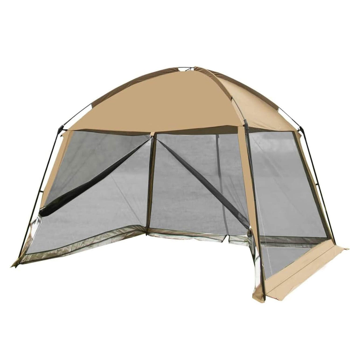 Portable Marquee Camping Gazebo Outdoor 330x330cm, Mesh Beach Canopy Tent Sun Shelter Screen House for Family 4-6 Person