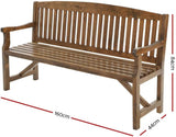 Outdoor Garden Bench Seat, 160cm Length Wooden Benches Relax Lounge Chair Dining Chairs Lounger Park Patio Porch Backyard Terrace Balcony Kids Furniture, 3 Timber Water-Repellent