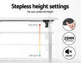 Electric Laptop Standing Desk Height Adjustable Sit Stand Desks 140cm X 70cm Desktop Table for Office Study Computer Workstation Home Use White Whole Piece Monitor Riser