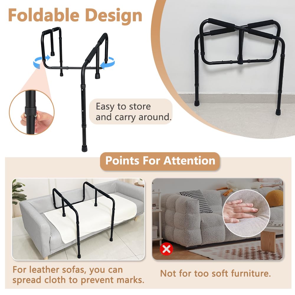 Chair Lift Assist Devices for Seniors Elderly Couch Rail Standing Aids Helper Medical Chair Lift Handicap Couch Cane Mobility Aids for Standing Up Frame Disabled Adjustable Couch Grab Bar