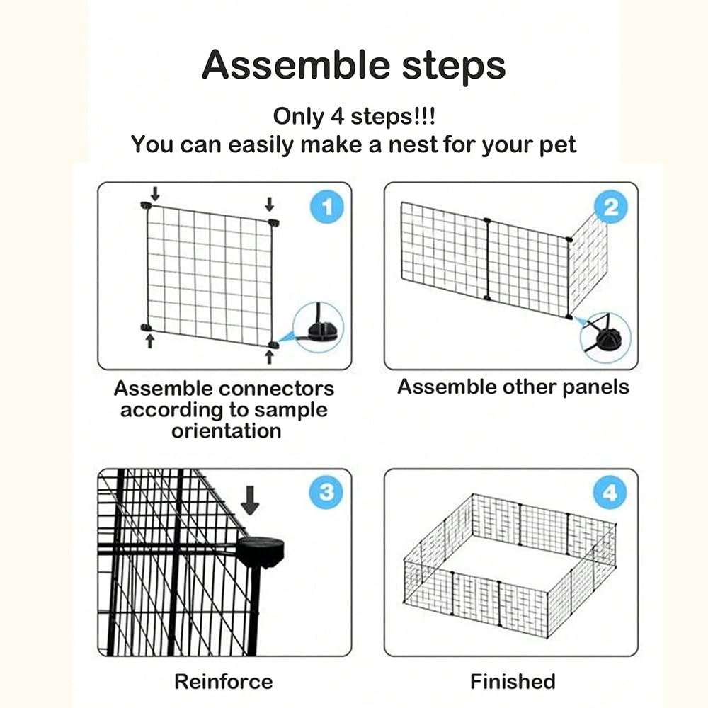 Small Animal Playpen, 12 Panels Guinea Pig Cages, Pet Playpen, Rabbit Cage, Small Animal Cage, Puppy Kitten Dog Playpen, Indoor Outdoor Portable Metal Wire Yard Fence