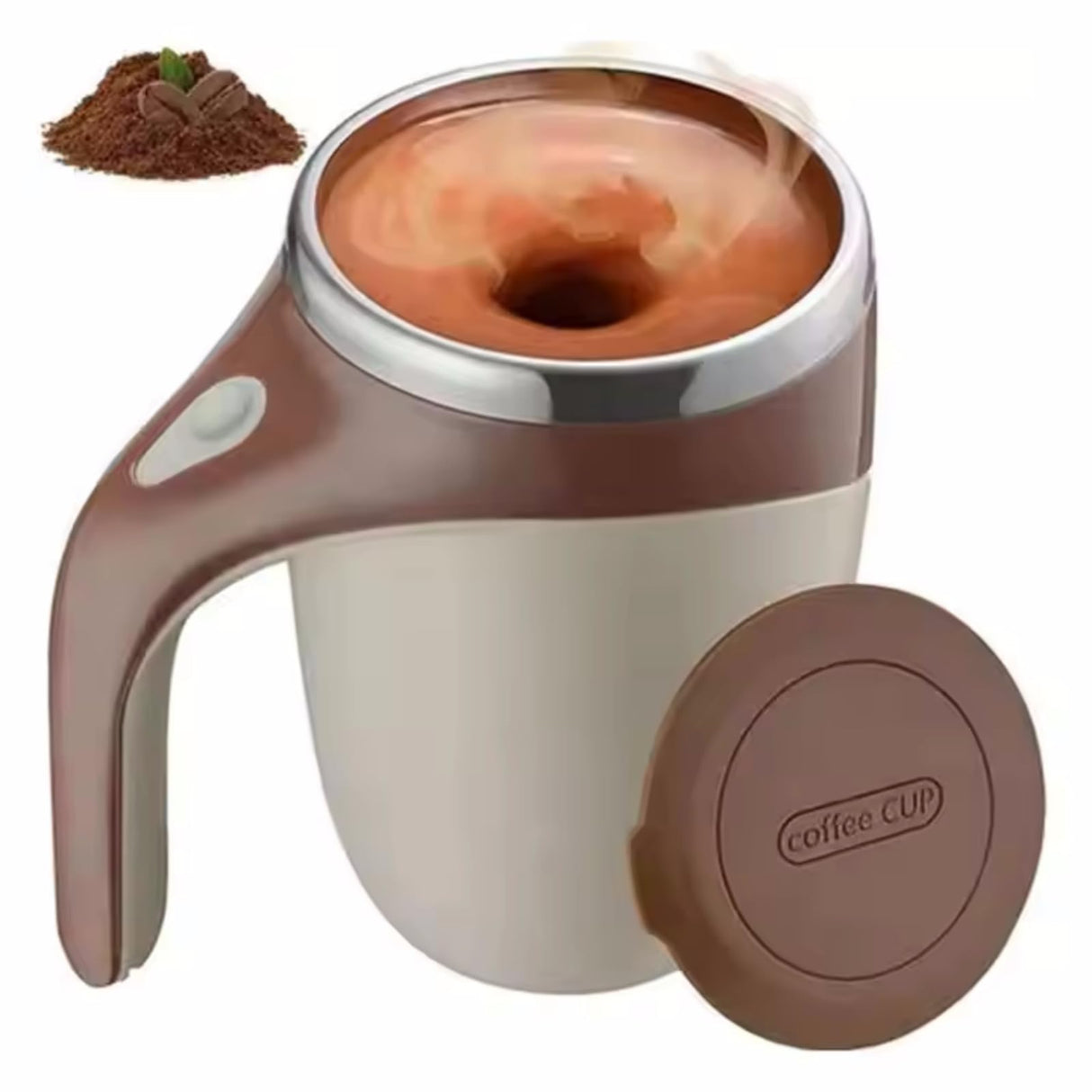 Self Stirring Cup,Electric Magnetic Stirring Cup,USB Rechargeable Shaker Cups,Suitable for hot cocoa, coffee, lattes. (brown)