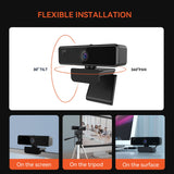 2K Web Camera, HD1080P/60fps, USB PC Computer Webcam with Dual Microphone & Privacy Cover, 90°-Wide-Angle Streaming Webcam for Calling, Conferencing,Plug and Play, for Zoom/Skype/Teams/Webex