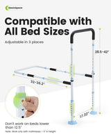 Bed Rail for Seniors, Medical Adjustable Bed Assist Rail Handle and Fall Prevention Safety Hand Guard Grab Bar for Elderly, Handicap, Kid - Fit King, Queen, Full, Twin