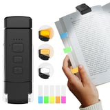 Reading Light Book Lamp for Reading at Night, 3 Eye-Protecting Modes & 5 Dimmable Brightness USB Rechargeable Reading Lamp Portable Book Light, Black (with 100 Index Labels)