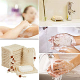 4 Pieces Soap Saver Bag Natural Sisal Exfoliating Soap Pouch for Foaming and Drying The Soap Bars Shower Soap Bag