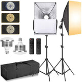 Softbox Lighting Kit, Professional Photography 2X 85W 3200K-5600K Dimmable LED Continuous Light Studio Equipment with 50x70cm Soft box Reflectors for Portrait Product Fashion Shooting.