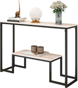 2-Tier Sofa Console Table Narrow Sofa Table Industrial Entryway Table Rustic Hallway Table Modern Display Table Foyer Table for Entryway, Hallway, Sofa, Couch, Living Room