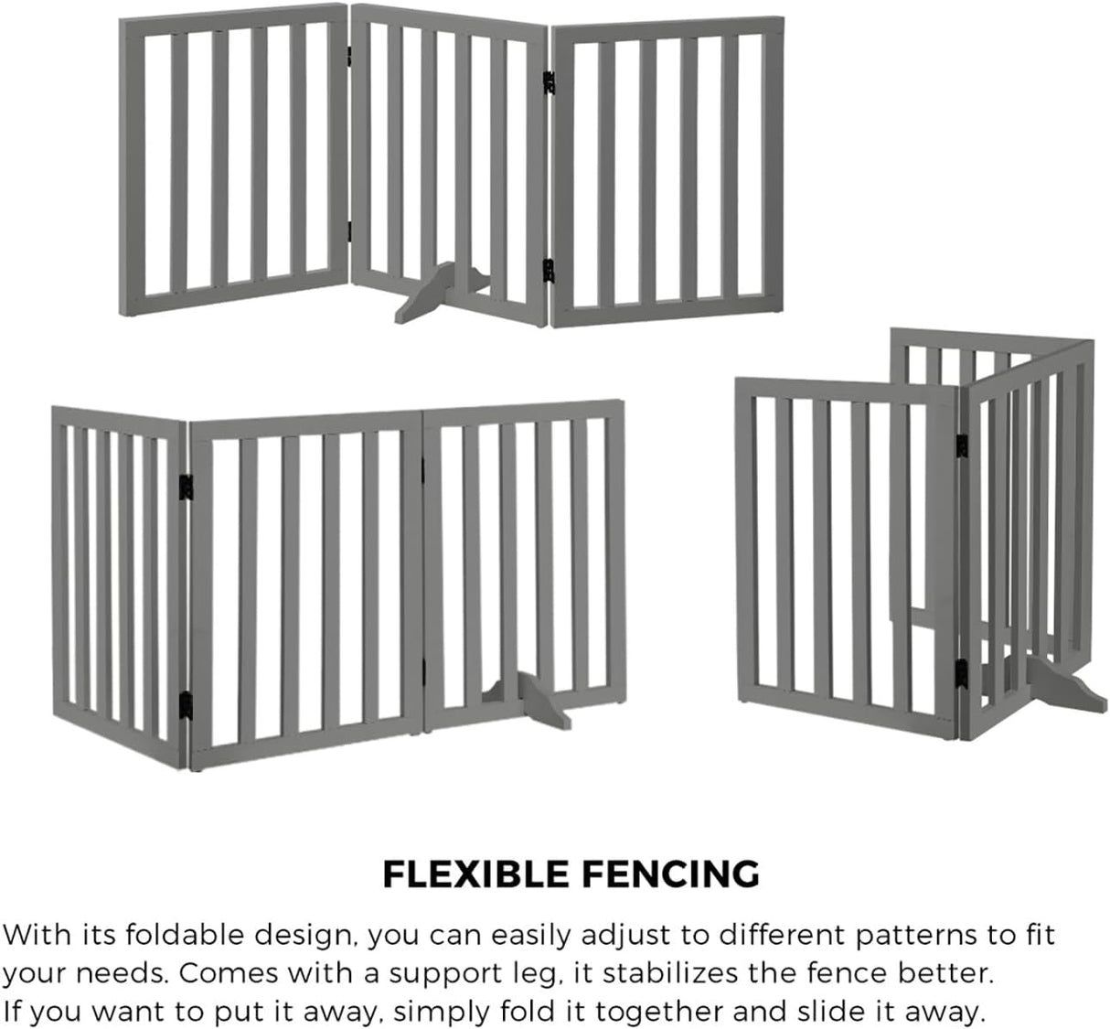 Foldable Dog Gate Wooden Pet Fence