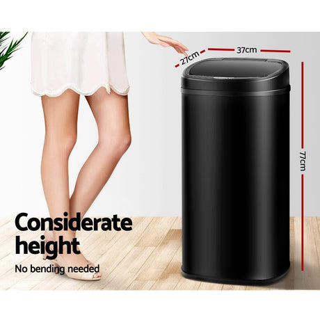 Rubbish Bin 68L Sensor Sliver Stainless Steel Body Kitchen Trash Bins, Home Appliance, Senor and Manual Operation Liner Holder Fully Closed Lid Fingerprint Resistant