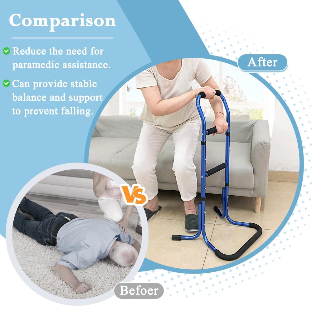 Stand Assist Aid for Elderly Chair Lift Devices for Seniors Standing Supports Bed Rails Sit to Stand Lift Adults Walking Assistance Portable Patient Mobility Aids for Couch, Recliner Chair (Blue)