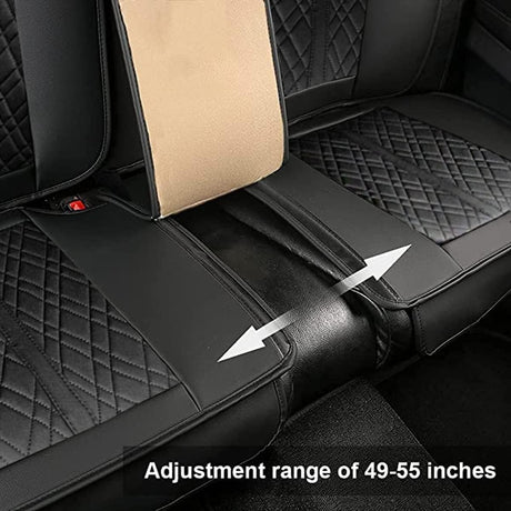 Car Rear Seat Cushions Luxury PU Leather Back Covers Universal Protector for Bottoms Works with 90% Vehicles (Sedan SUV Truck Mini Van) Anti-Slip (Black Rear) (m-01)