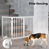 Wooden Pet Gate Dog Fence Retractable Safety Stair Barrier Security Door (White Large-139cm x 80cm x 1.8cm), Baby Playpen, Easy to Fold for Storage Cat Dog Enclosure, Include Two Support Feet