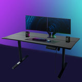 Electric Sit - Stand Desk with Quick Assembly, Ergonomic Memory Controller, Adjustable Height - 120×60 CM Desktop, Black Frame