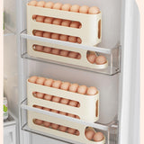 EggNest Holder for Fridge, Egg container for refrigerator,Automatic Rolling Egg Container, Space-Saving Rolling Eggs Dispenser, 4 Tiers Fridge Egg Rack for Refrigerator Holds up to 30 pcs