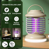 Bug Zapper Indoor Outdoor Mosquito Gnats Fruit Flies Moths Mozzies Midges Killer Light Rechargeable Electric Pest Killing Lamp Portable USB LED Trap for Home Bedroom Outdoor Camping (Milky)