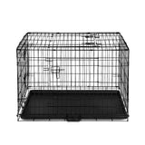 Dog Crate Cage 36" Pet Kennel Crates Puppy Cat Fence House Outdoor Indoor Portable Carrier, Metal Wire with Triple Doors Lockable Foldable with Removable Tray and Handle