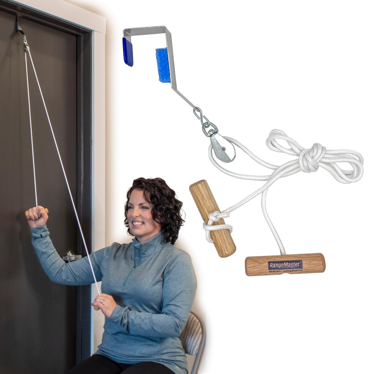 Shoulder Pulley for Physical Therapy Exercises - Metal Bracket Door Attachment