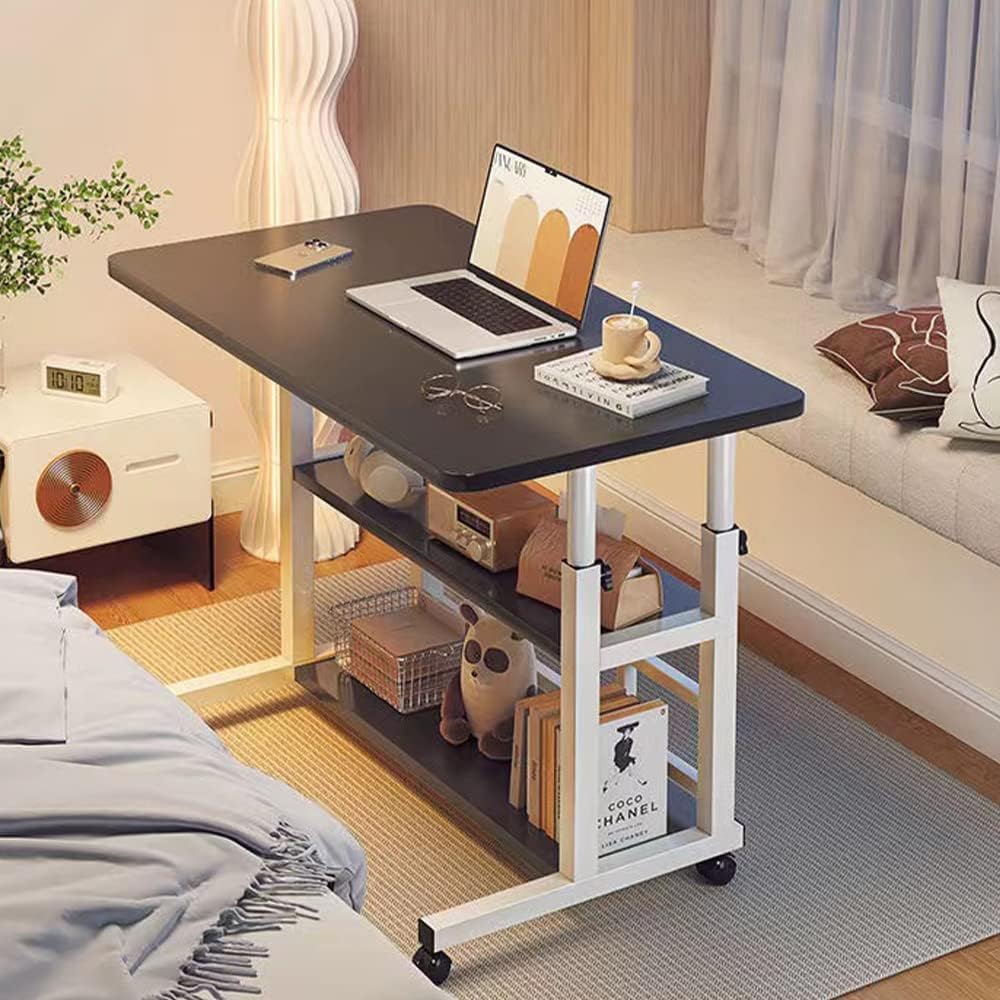 Adjustable Height Standing Large Desk,Portable Laptop Computer Desk,Office Furniture Small Spaces Desk Sofa Bedside Desk Learn Play Game Desk,Wheels Movable Storage Desk