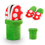 Piranha plant slippers Cute Cartoon Cotton Shoes with Green Pipe Pot Holder Valentine's Day Gifts