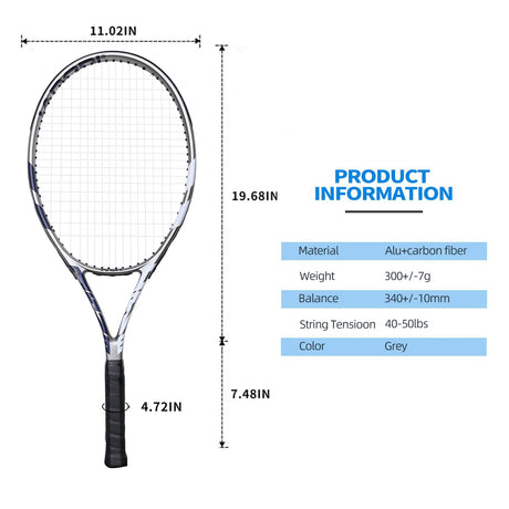 Tennis Rackets for Adults Pre-Strung 27 Inch Tennis Racquets 2 Player Set with 3 Balls 1 Bag