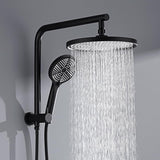 10" Rain Shower Head Set 2 in 1 Wall Mounted Shower Rail 3-Mode Handheld Spray Round Bathroom