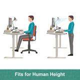 Standing Desk Electric Height Adjustable Sit Stand Desk 120 * 60cm Motorised Home Office Computer Workstation White Desktop and White Frame