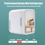 Portable Makeup Fridge for Skincare,Mini Fridge with Dimmable LED Mirror, Easy-Take Skincare Fridge, for Refrigerating Makeup, Skincare and Food, Mini Fridge for Bedroom, Office and Car, White