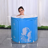 Portable Bathtub, Folding Spa Bathtub for Adults, 31 inches Freestanding Soaking Tub Non-Inflatable Ice Bathtub