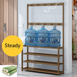 Entryway Shoe Rock,Coat Tree, Orginzer and Coat Rack 2 in 1,Hall Tree with Hooks,Free Standing Shoe Rack,5 Tier Storage Shelves with 10 Hooks,Multifunctional Storage Shelf Entryway Hall Storage Shelf