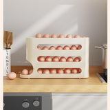 EggNest Holder for Fridge, Egg container for refrigerator,Automatic Rolling Egg Container, Space-Saving Rolling Eggs Dispenser, 4 Tiers Fridge Egg Rack for Refrigerator Holds up to 30 pcs