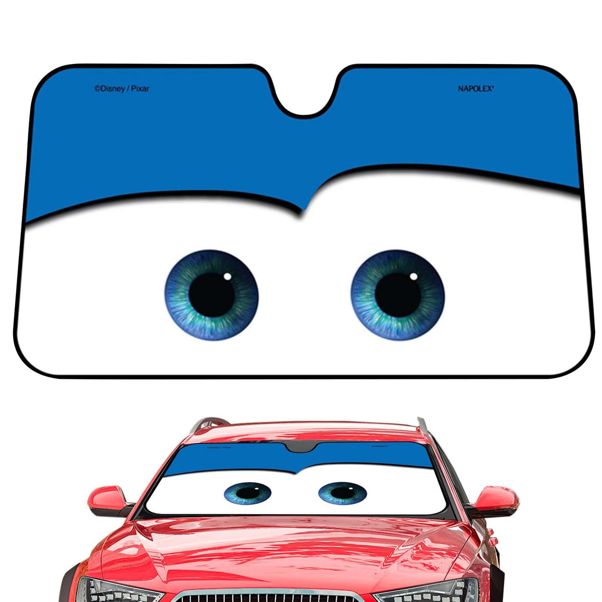 Car Windshield Sunshade Eyes, Cartoon Eyes Car Sun Visor, Car Sun Visors for Windscreen, Front Window Sunshade for Car, Foldable Aluminium Foil Windshield Sunshade Anti-UV, Heat Protection