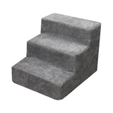 3-Step Detachable Memory Foam Pet Stairs with Removable Washable Cover Breathable, High Rebound, Easy-to-Clean, Corduroy Cover, Ideal for Small to Medium Pets, Grey