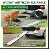 Extra Wide Dog Ramps for Cars,48.2cm Widen Dog Steps for Large Dogs with Non-Slip Surface,Portable Aluminum Folding Pet Ramp for Dogs,Lightweight Dog Stairs for Cars SUV & Trucks, Supports up to 100KG