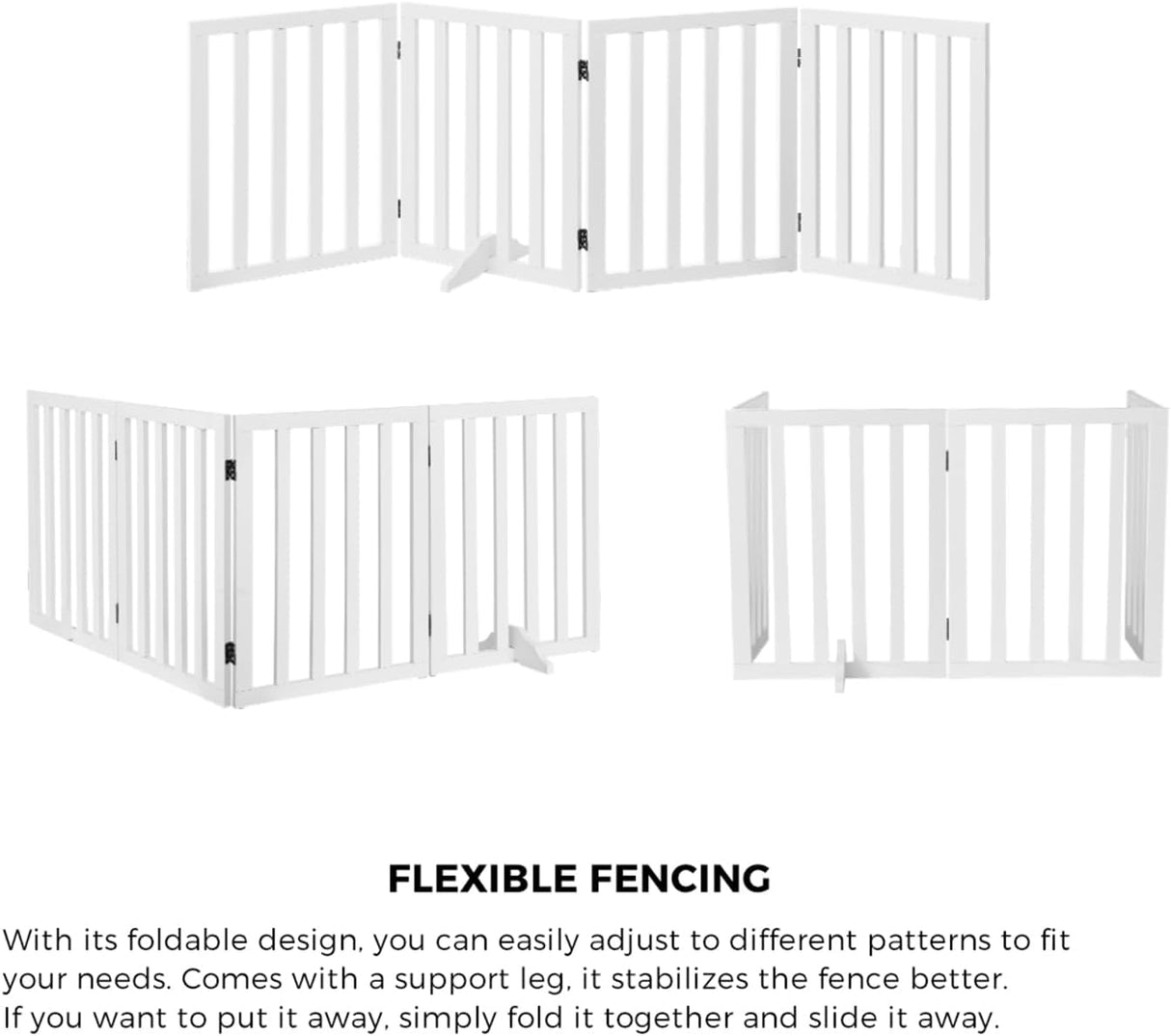 Foldable Dog Gate Wooden Pet Fence